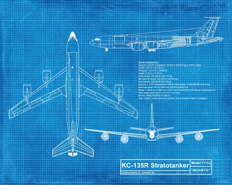 KC-135R Stratotanker Digital Download Blueprint – Printable